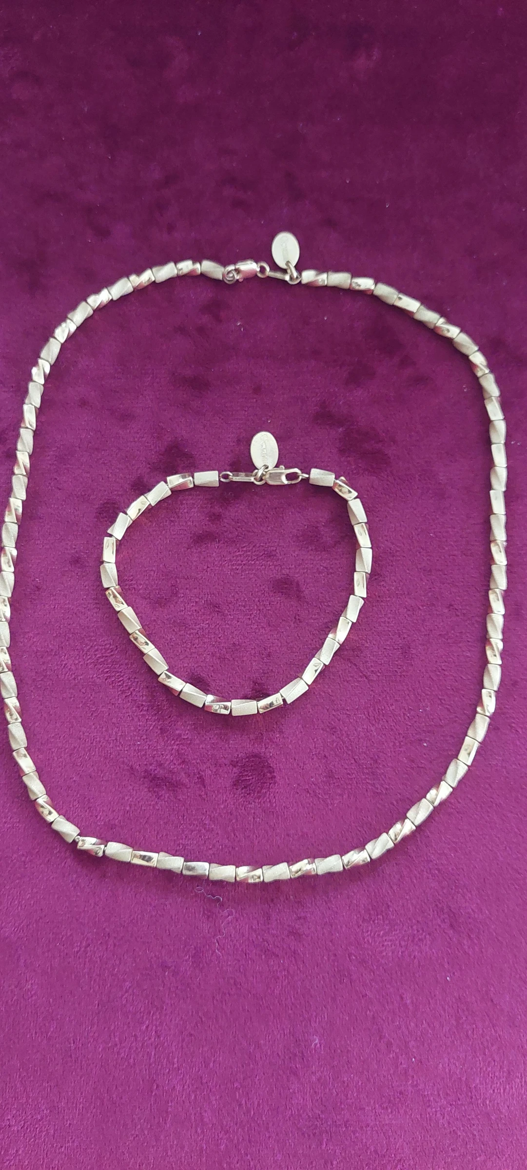 Parure Vintage Giovanni Dorée – Collier & Bracelet Maillons Torsadés ✨
